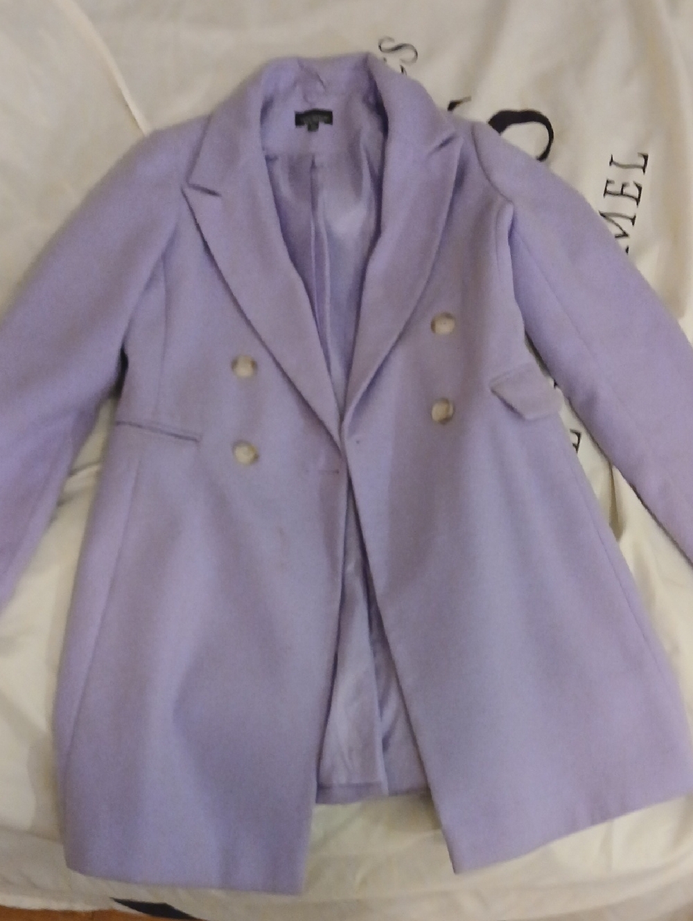 Structured Topshop Lavender Double- Breasted Pea Coat Size 6